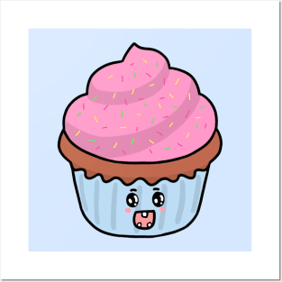 Cute Adorable Kawaii Cupcake Muffin Food Dessert Posters and Art